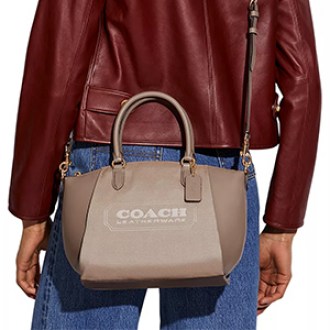 COACH  Badge Jacquard Elise Satchel with Convertible Straps