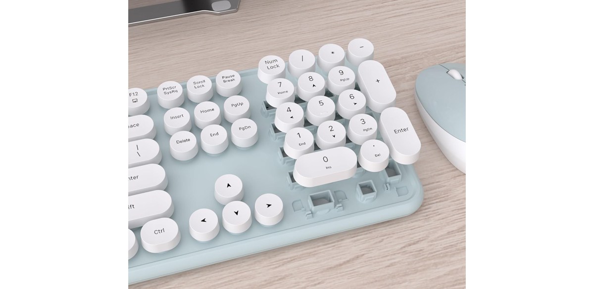 UBOTIE Colorful Computer Wireless Keyboard Mouse Combos