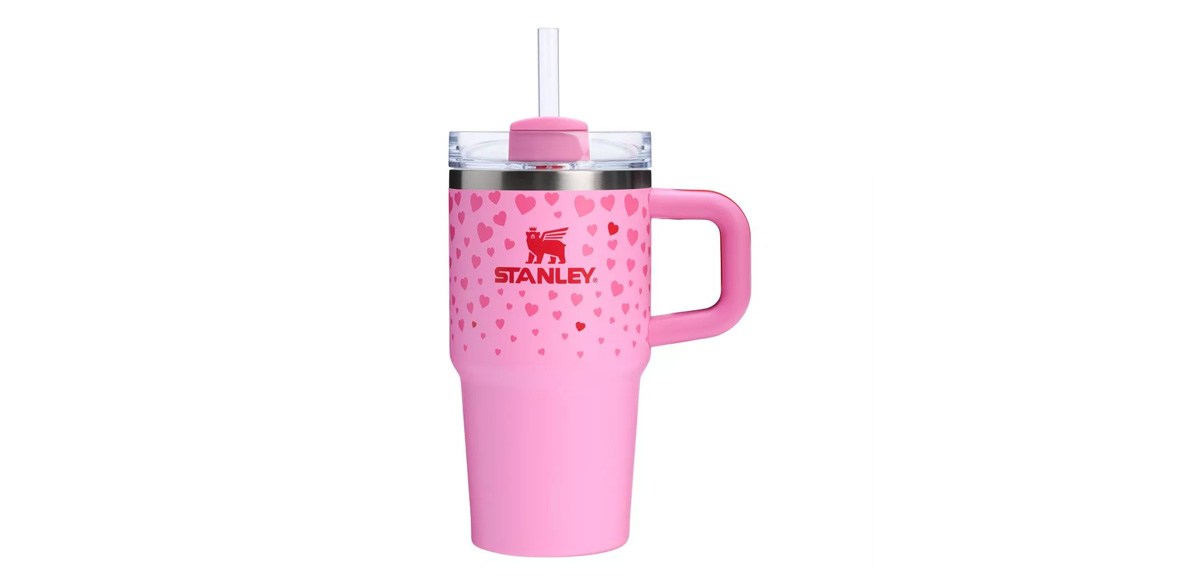Stanley 20 oz Stainless Steel H2.0 Flowstate Quencher Tumbler with handle - Sweet Hearts