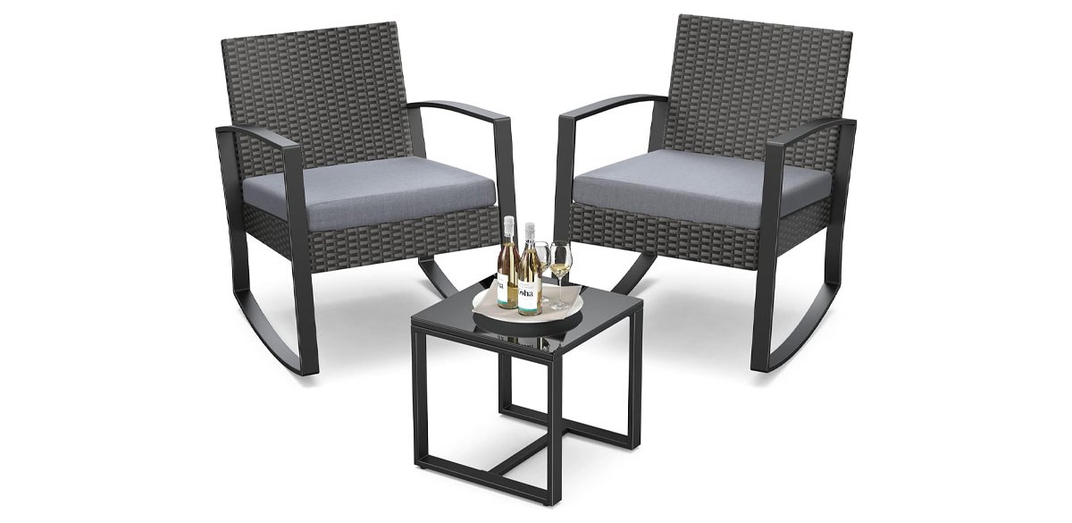 Qsun 3 Pieces Patio Furniture Set Qsun 3 Pieces Patio Furniture Set