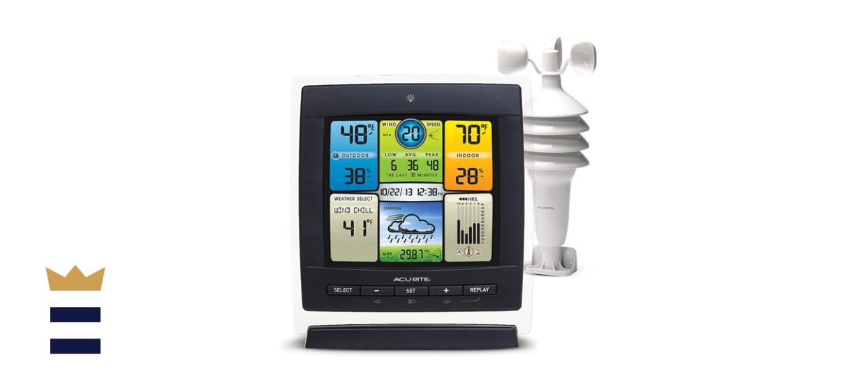 AcuRite Notos (3-in-1) Weather Station for Indoor/Outdoor Temperature, Humidity, and Wind Speed