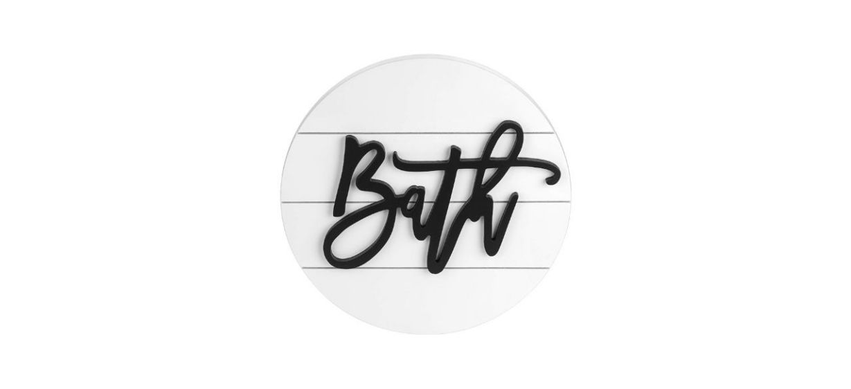 Best Biewoos Modern Rustic 3D Bath Sign