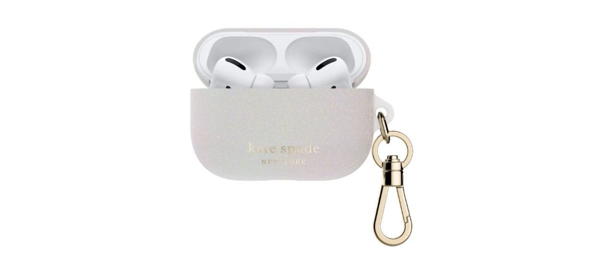 Best Kate Spade AirPods Pro Case in White Glitter