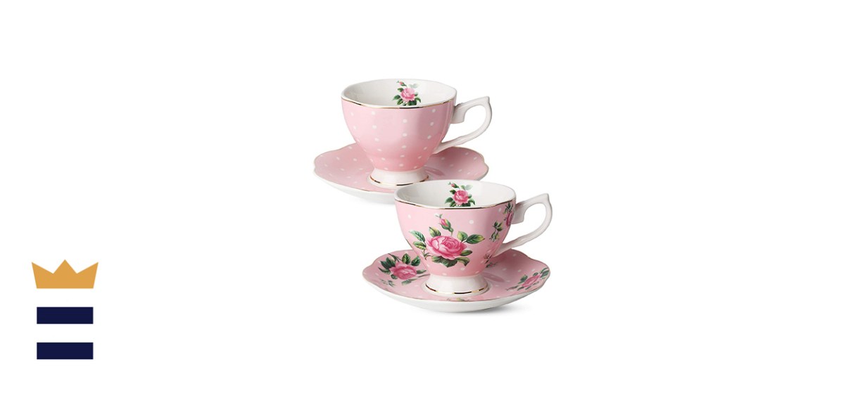 BTaT Floral Teacup Saucer Set