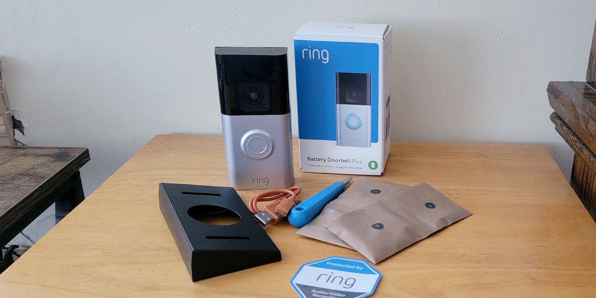 Ring Doorbell kit on table