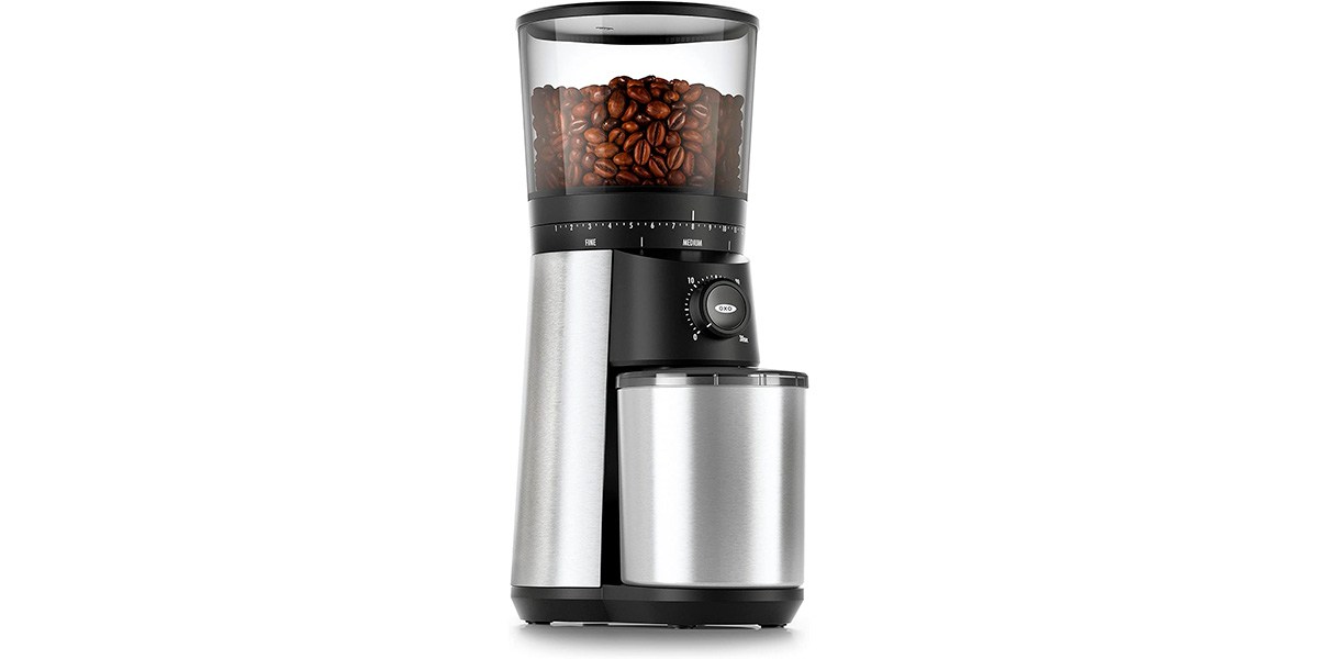OXO Conical Burr Grinder on white background