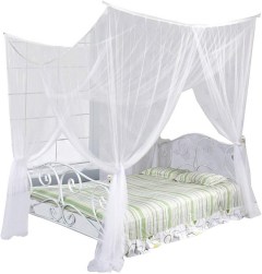 Just Relax Four Corner Post Elegant Mosquito Net Bed Canopy Set