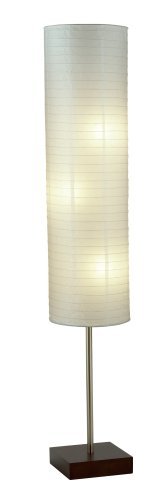 Adesso Gyoza 67-Inch Floorchiere Floor Lamp with Rice-Paper Shade