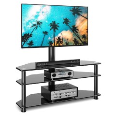 Rfiver Glass Swivel TV Stand with Mount.