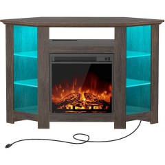 Seventable Corner Electric LED Fireplace TV Stand