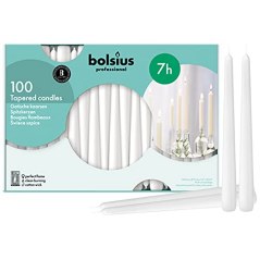 BOLSIUS Long White Taper Candles