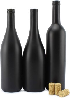 Cornucopia Black Wine Bottles with Corks