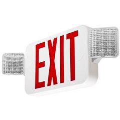 LFI Lights Hardwired Red LED Exit Sign with Emergency Lights