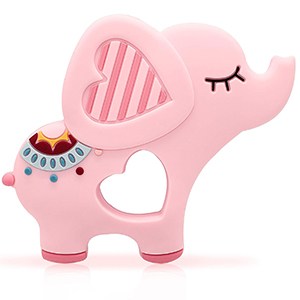 Bigspinach Soft Pink Elephant Teether Toy