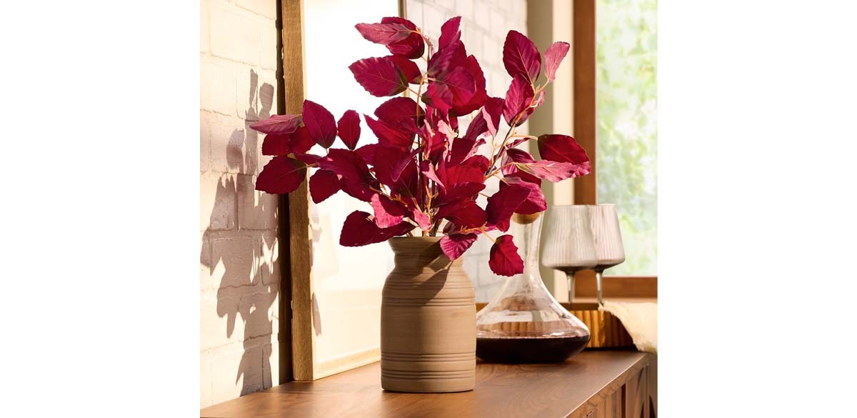 Better Homes and Gardens Artificial Real Touch Burgundy Leaves
