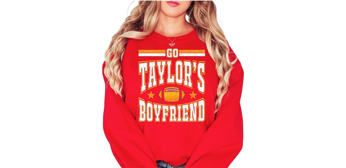 Olive Loves Apple Go Taylor's Boyfriend Funny Chiefs Sweatshirt for Kids and Adults