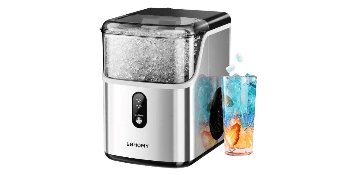 EUHOMY Nugget Ice Makers Countertop, Pebble Ice Maker Machine with 35lbs-24H Soft Ice EUHOMY Nugget Ice Makers Countertop, Pebble Ice Maker Machine with 35lbs-24H Soft Ice
