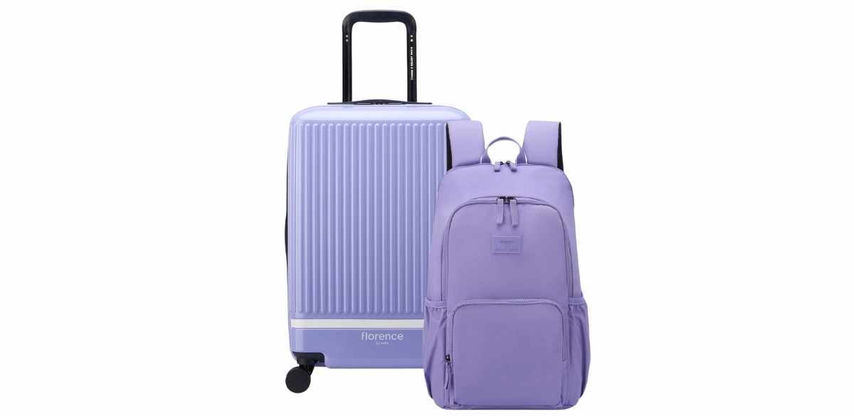 Florence by Mills 2 Piece Set - Spin Me Away Expandable 20in Carry-On Spinner &amp; Fresh Start Backpack Set