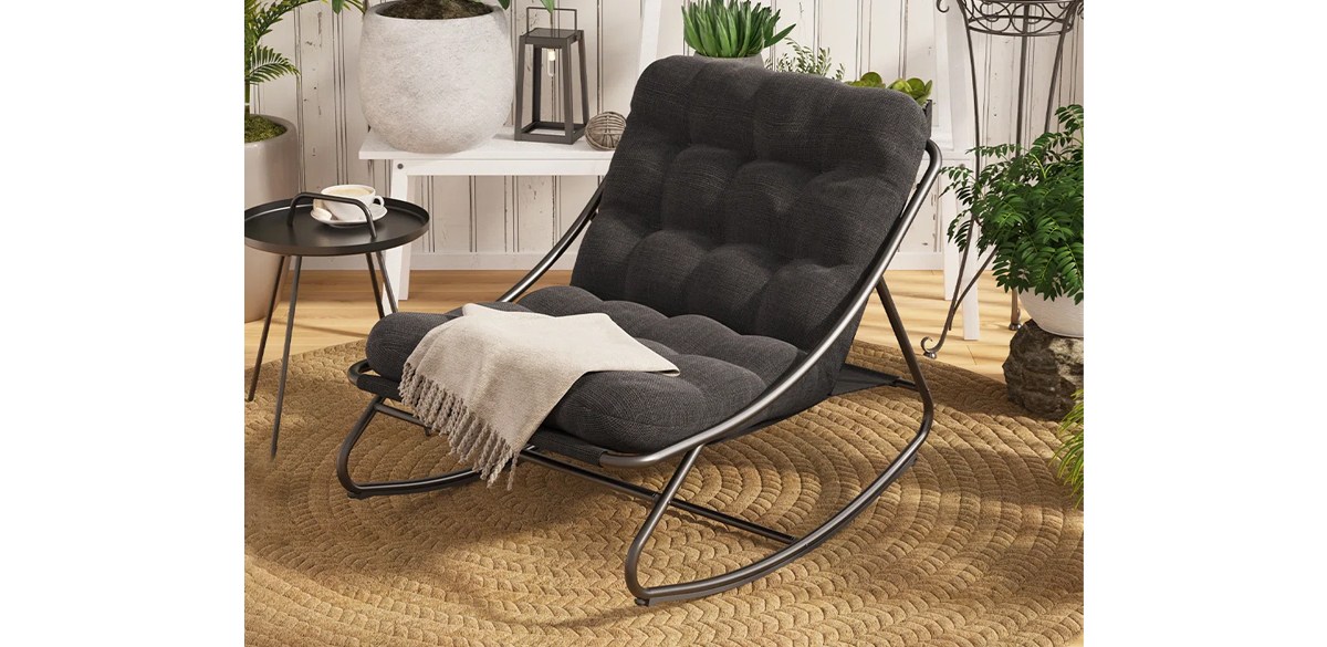 Caili Powder Coated Steel Outdoor Rocker Chair