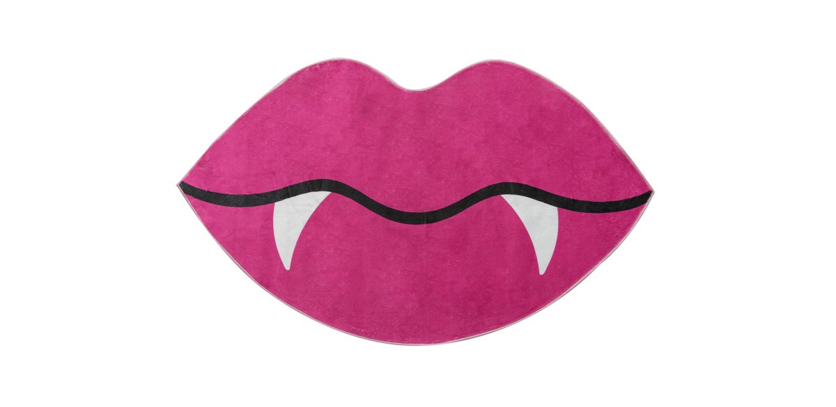 3ft. x 5ft. Hot Pink Vampire Lips Washable Area Rug by Ashland