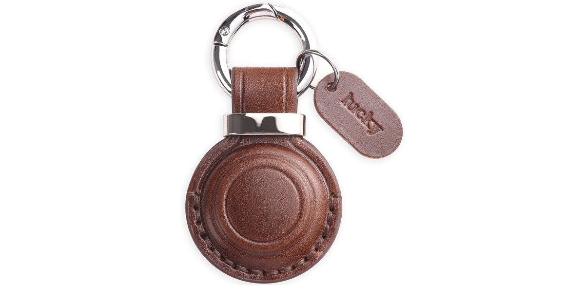 Jayanes Genuine Leather AirTag Keychain Holder