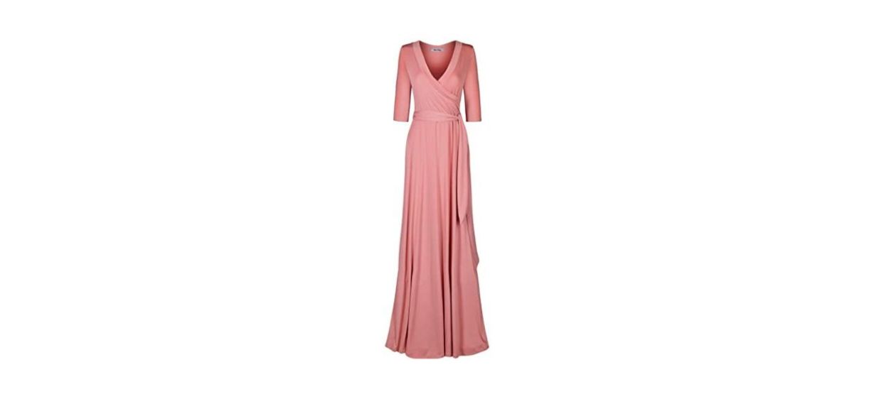 Bon Rosy 3/4 Sleeve Maxi Dress