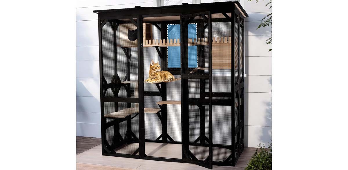 FunXplore 71.1 in. L Large Cat Catio Outdoor Cat Enclosure