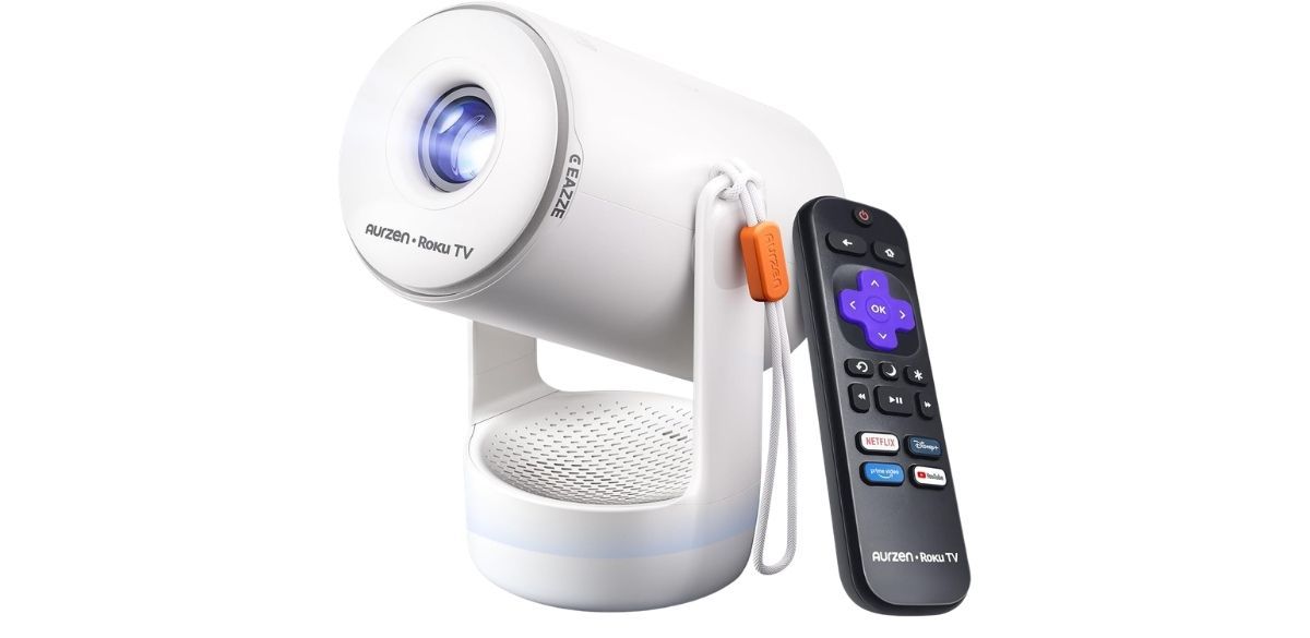 Aurzen Roku TV E1R Smart Portable Mini Projector