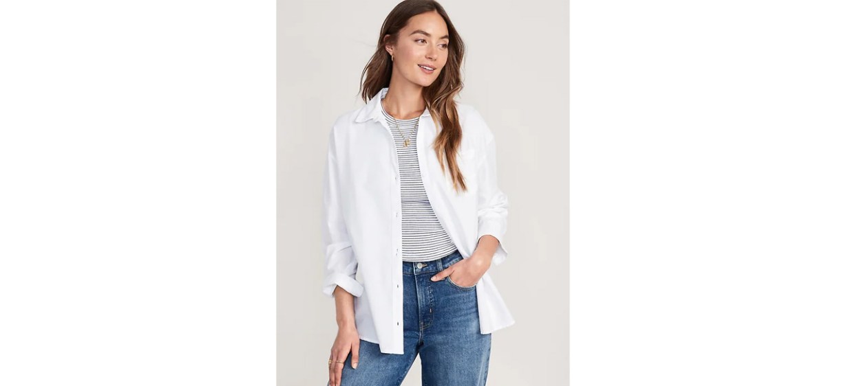 Oversized Button-Down Boyfriend Shirt