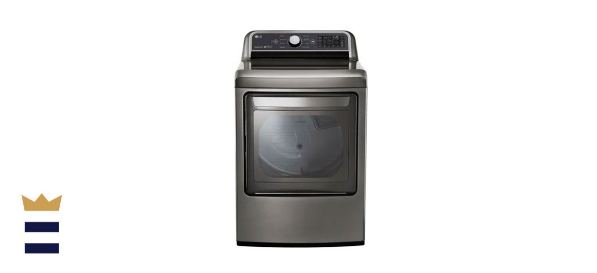 7.3 Cubic Feet Ultra Large Graphite Steel Smart Electric Vented Dryer with EasyLoad Door and Sensor Dry