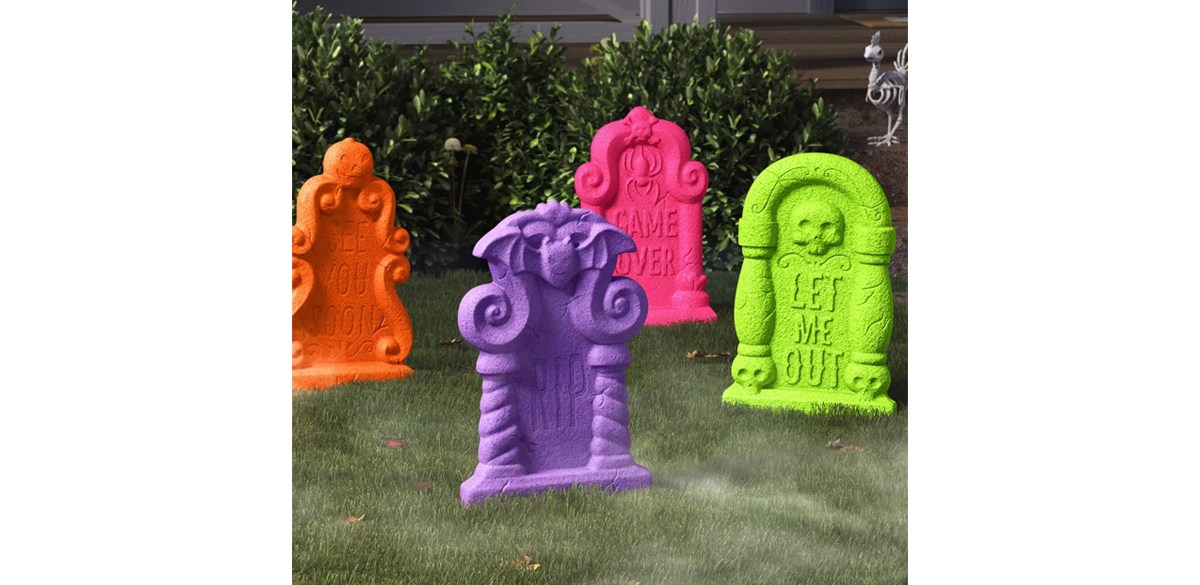 4pk Halloween Foam Tombstones Bright Colors - Hyde &amp; EEK