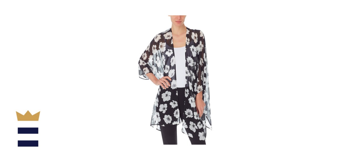 Anne Klein Printed Sheer Kimono