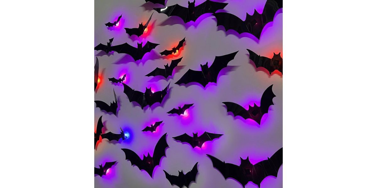 DR.DUDU 36 Pack Halloween Bats Wall Decor