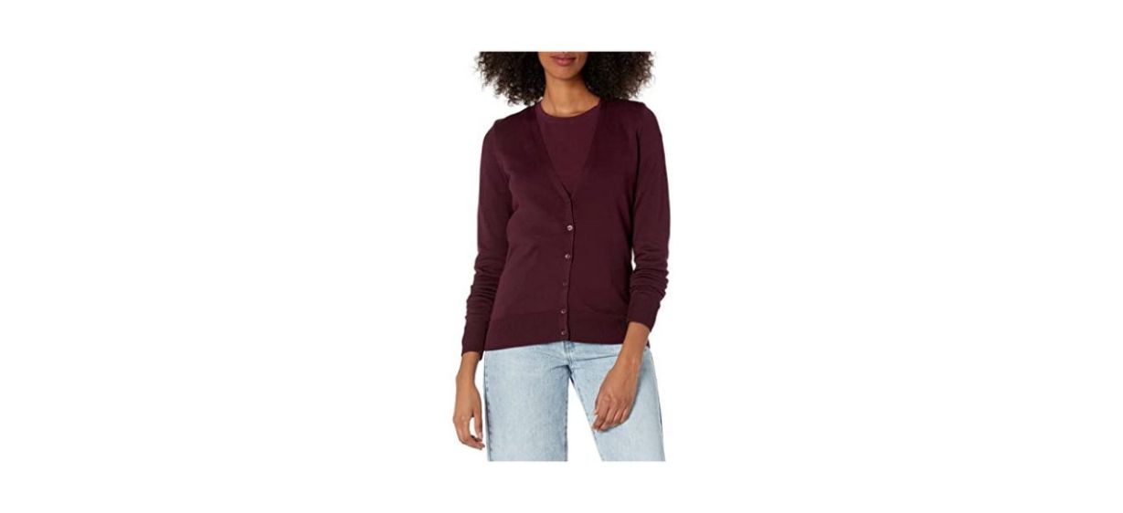 Amazon Essentials Women’s Lightweight V-Neck Cardigan Sweater