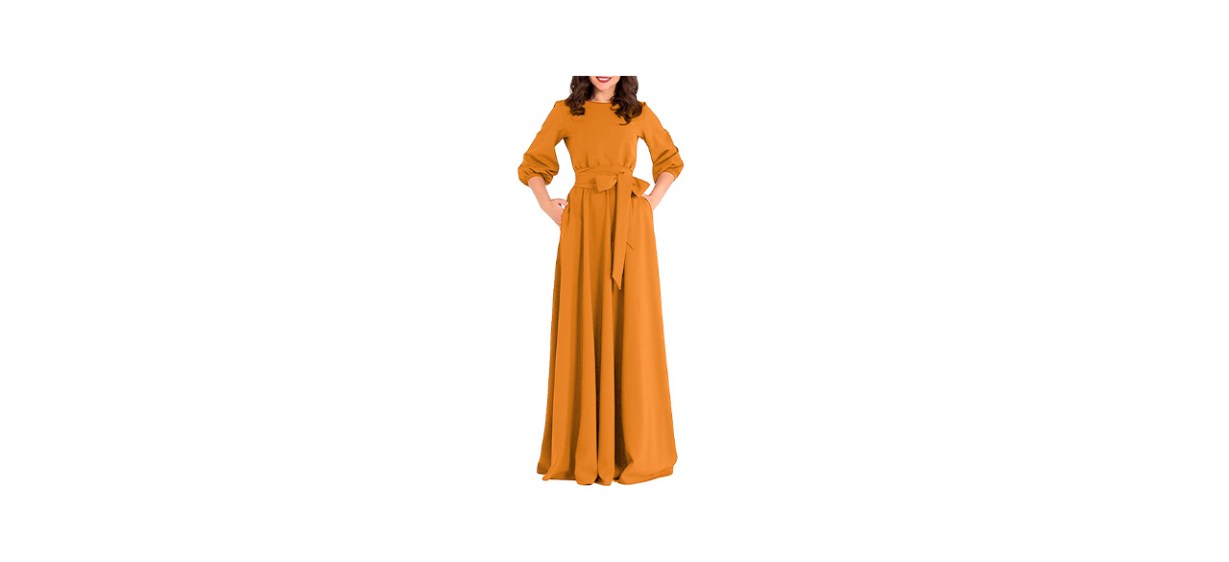 Best Aooksmery Belted Maxi Dress