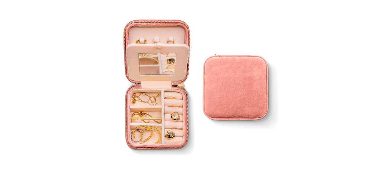 Best Benevolence LA Plush Velvet Travel Jewelry Box Organizer