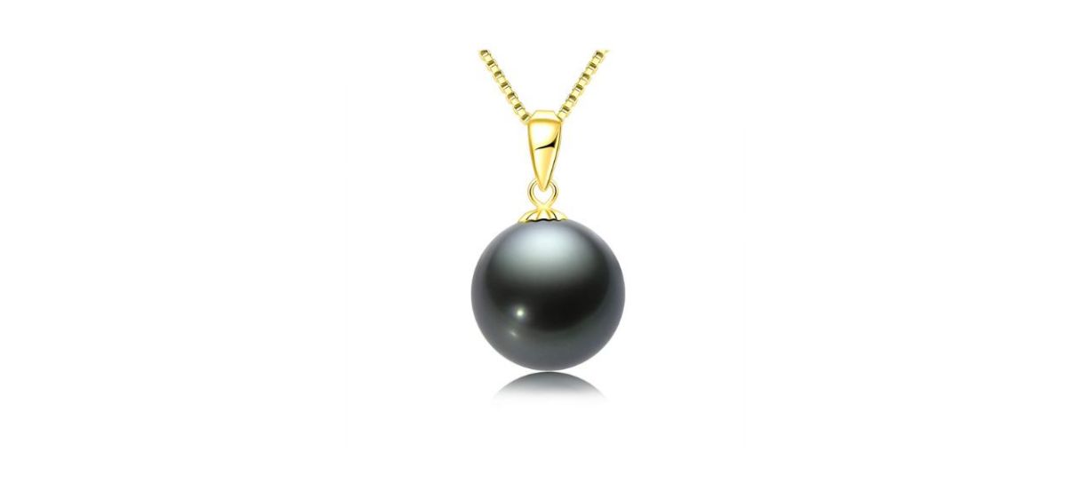 Best Dengguang Store Tahitian Black Pearl Pendant Necklace