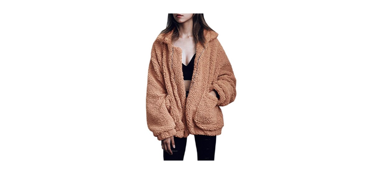 Best Ecowish Women's Coat Faux Fur Fleece Jacket