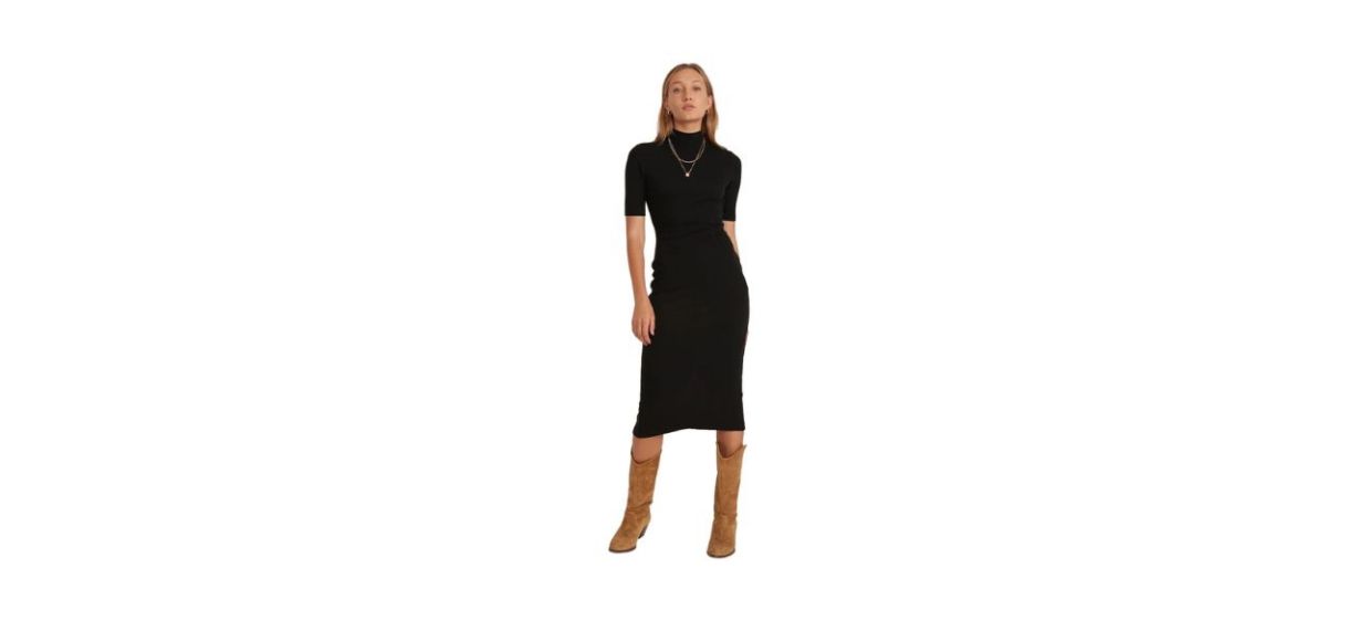 Best Marine Layer Lexi Rib Mock Neck Midi Dress 