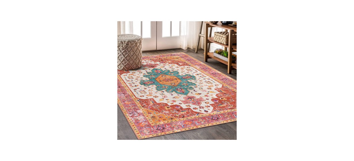 Best Moynesa Ultra-Thin Washable Vintage Area Rug