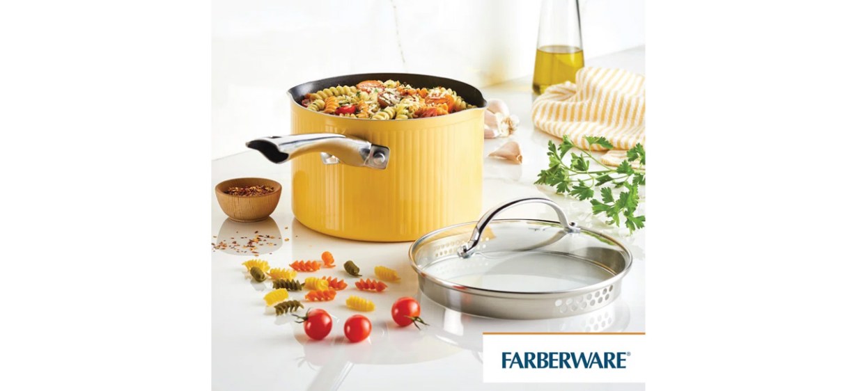 Farberware Style Nonstick Cookware Straining Saucepan With Lid