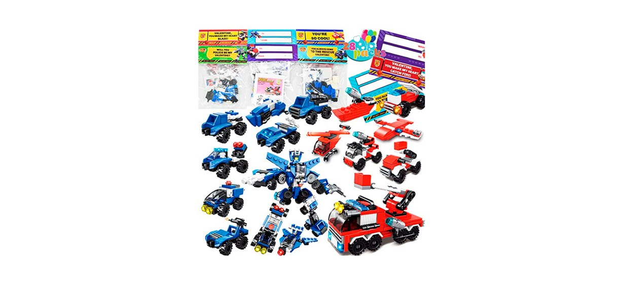 Best Wodmaz Valentine's Cards with City Vehicle Robot Toys