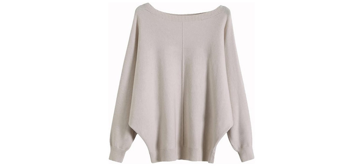 Ckikiou Womens Lightweight Oversized Boat Neck Sweater