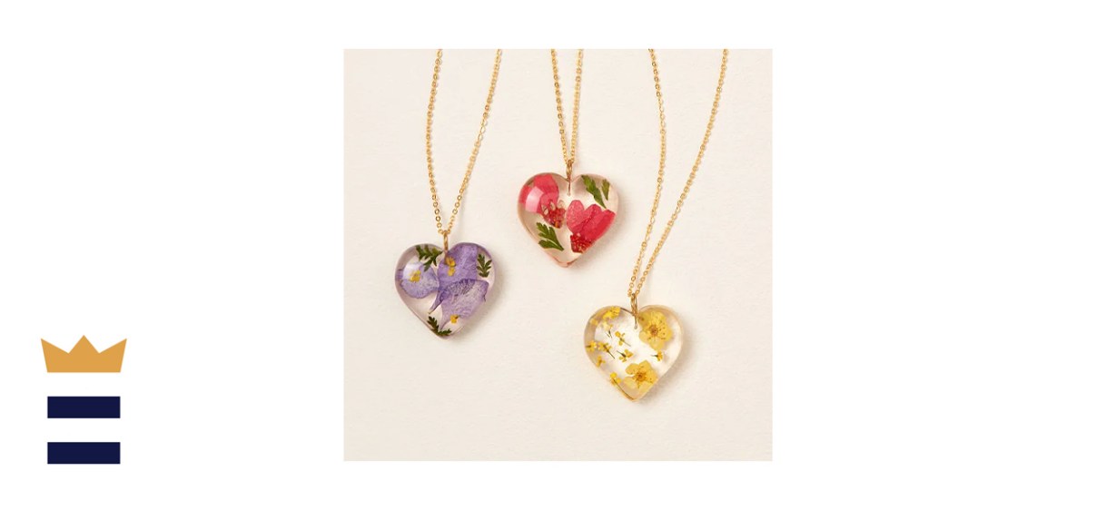 Birth Month Flower Heart Necklace