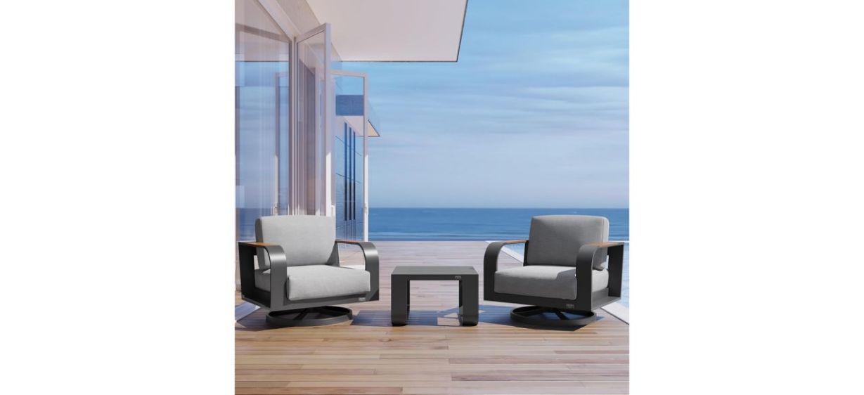 EAST OAK Signature 3 Pieces Patio Furniture Set on patio