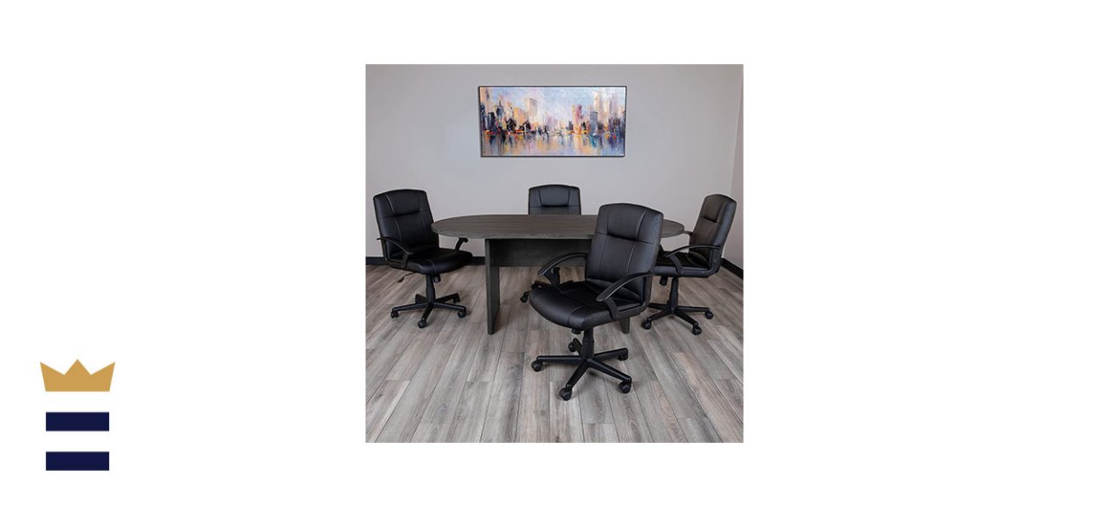 Flash Furniture Oval Conference Table in Rustic Gray 