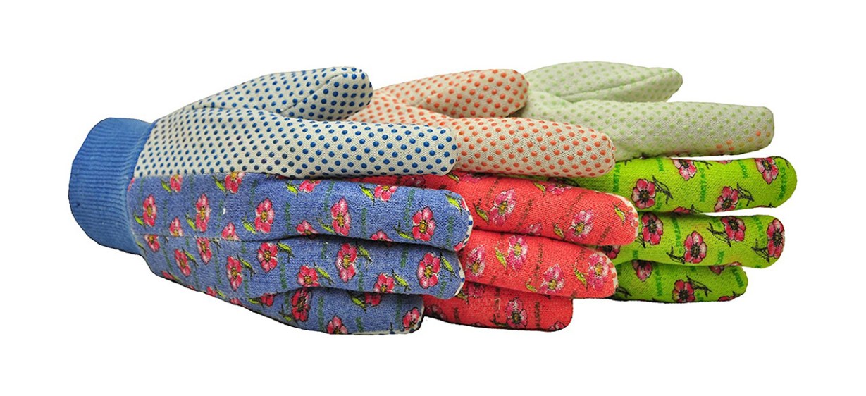 G &amp; F Products Women's Soft Jersey Garden Gloves, Three-Pack