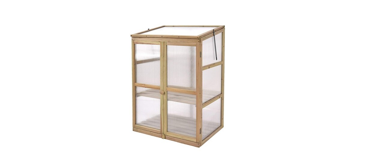 Giantex Garden Portable Wooden Cold Frame Greenhouse