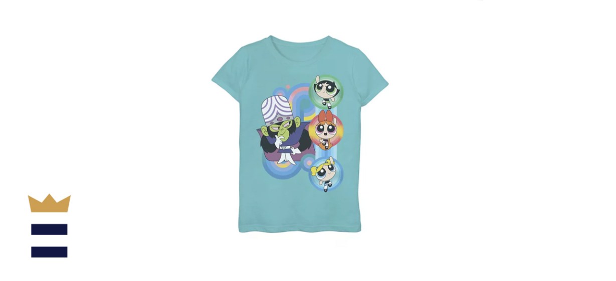 Girls 7-16 Cartoon Network Powerpuff Girls Mojo Jojo Rainbow Swirls Graphic Tee