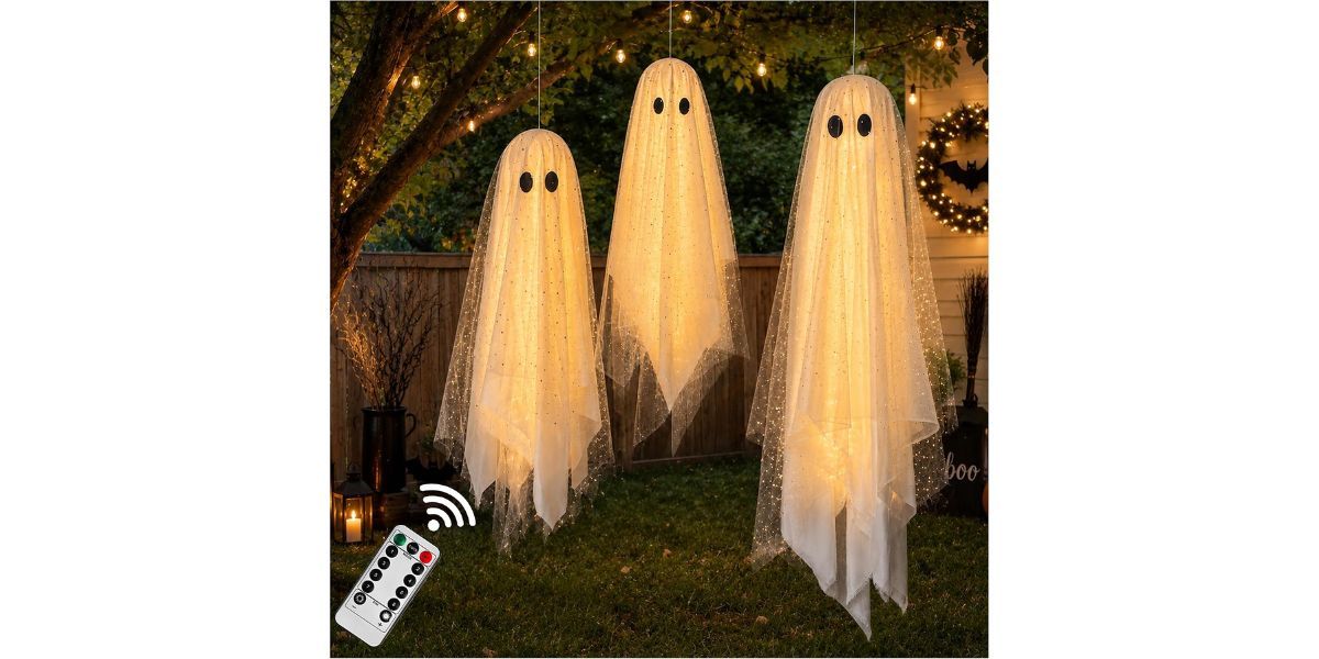AYGXU Halloween Decorations outdoor/indoor-3pcs Hanging Ghost Decor